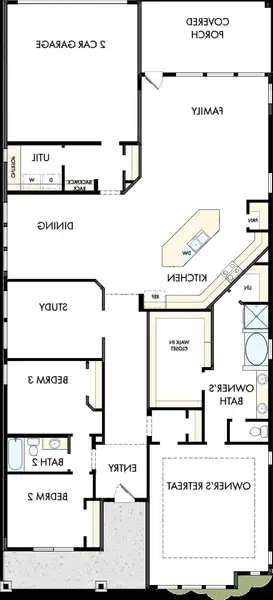 2D floor plan layout of this home in Riceland - Enclave Row Collection, Mont Belvieu, TX (Image 5).