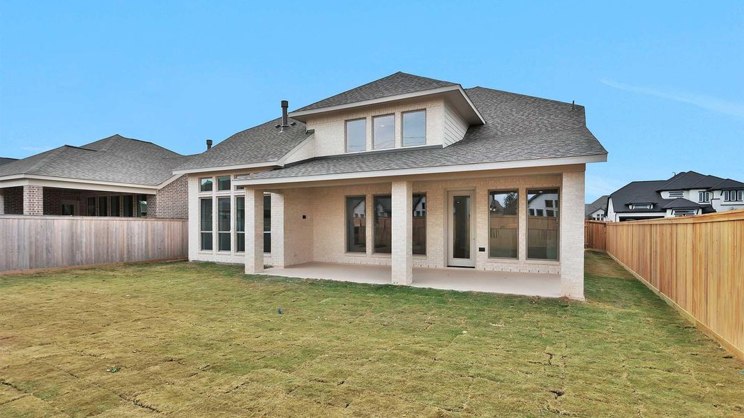 Exterior details and patio area of a home in Bridgeland 55', Cypress (Image 3).