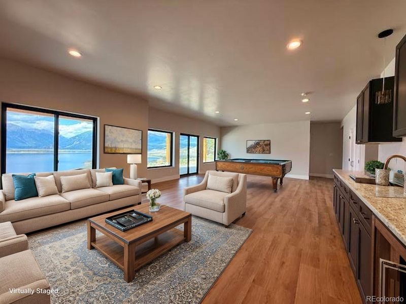 Virtually staged New construction lower livingroom