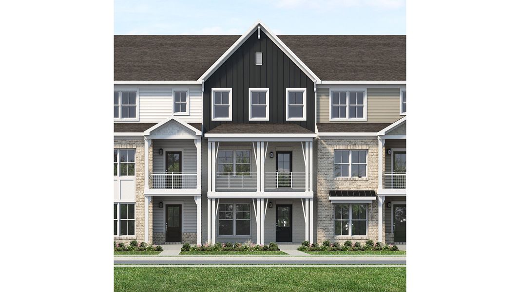 Front exterior of a new home in Anderson Park, Hendersonville, TN, highlighting curb appeal (Image 1).