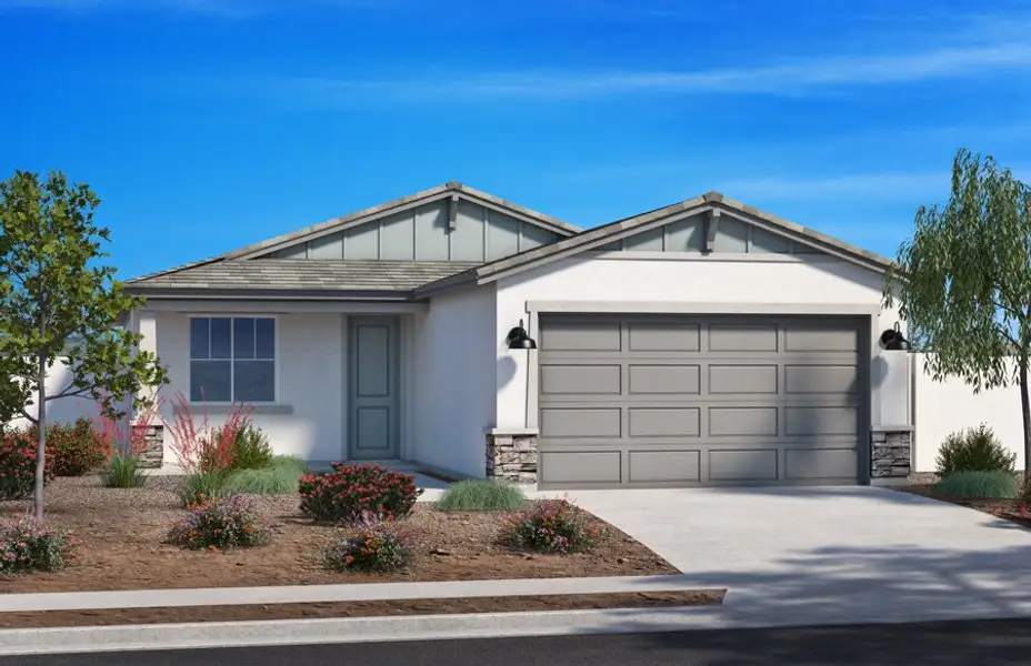 Representative exterior photo of a completed home built from the 1685 by Homes by Towne in Laveen Vistas III, Laveen, AZ (Image 5). Representative exterior photo of a completed home built from the 1685 by Homes by Towne in Laveen Vistas III, Laveen, AZ (Image 5).