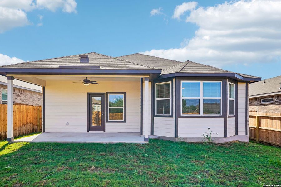 Exterior details and patio area of a home in Sagebrooke - Premier Series, San Antonio (Image 26).