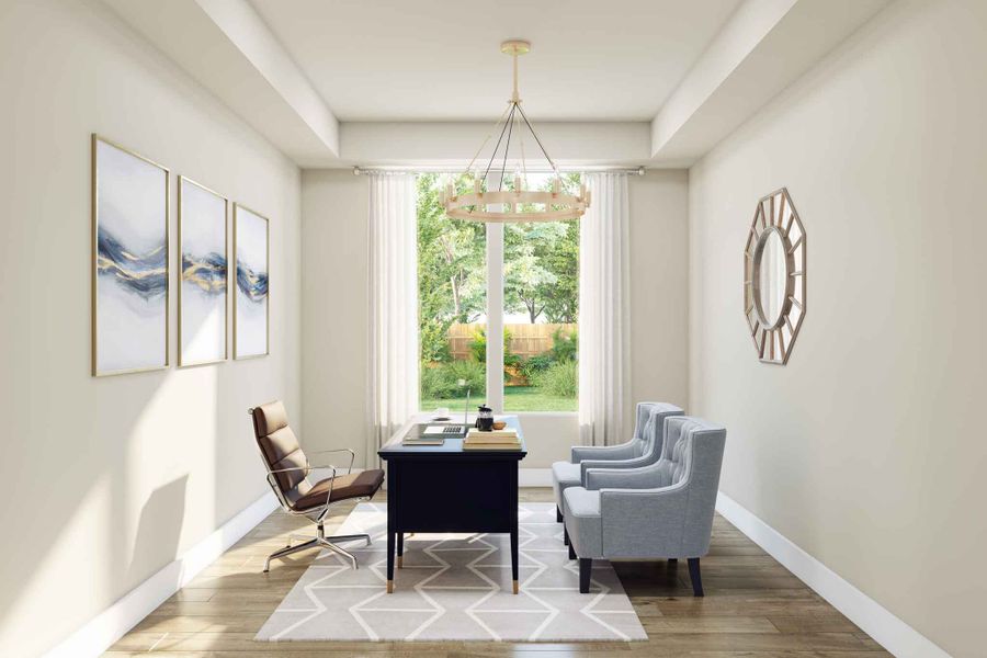 Furnished interior view inside a new home in Dunham Pointe 60′, Cypress (Image 5).