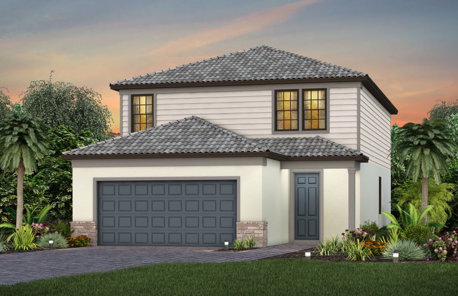 Representative exterior photo of a completed home built from the Morris by DiVosta in Talon Preserve on Palmer Ranch, Nokomis, FL (Image 2).