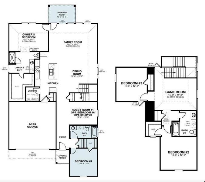 2D floor plan layout of this home in Carillon, Manor, TX (Image 5).