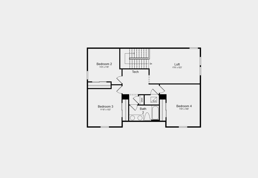 2D floor plan layout for the Rockport by Taylor Morrison in Westview, Poinciana, FL (Image 4).
