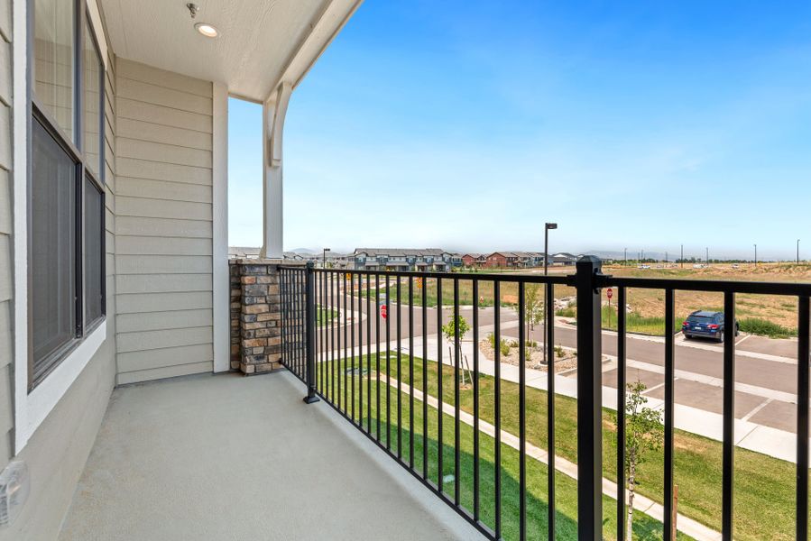 Representative exterior details of a home built from the The Cambridge 2 by Landmark Homes in The Lakes at Centerra, Loveland (Image 2).