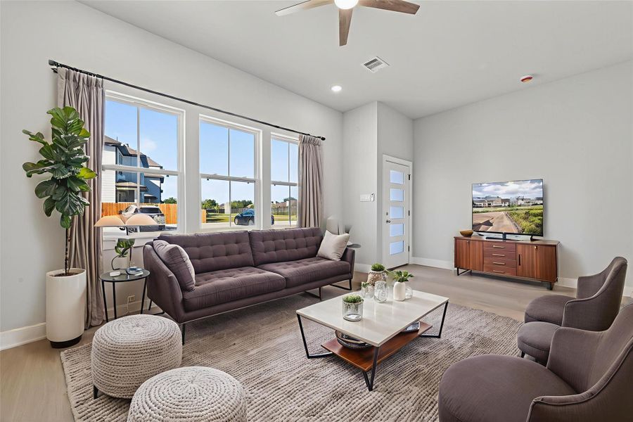 Furnished interior view inside a new home in Metro Village, Houston (Image 5). Furnished interior view inside a new home in Metro Village, Houston (Image 5).