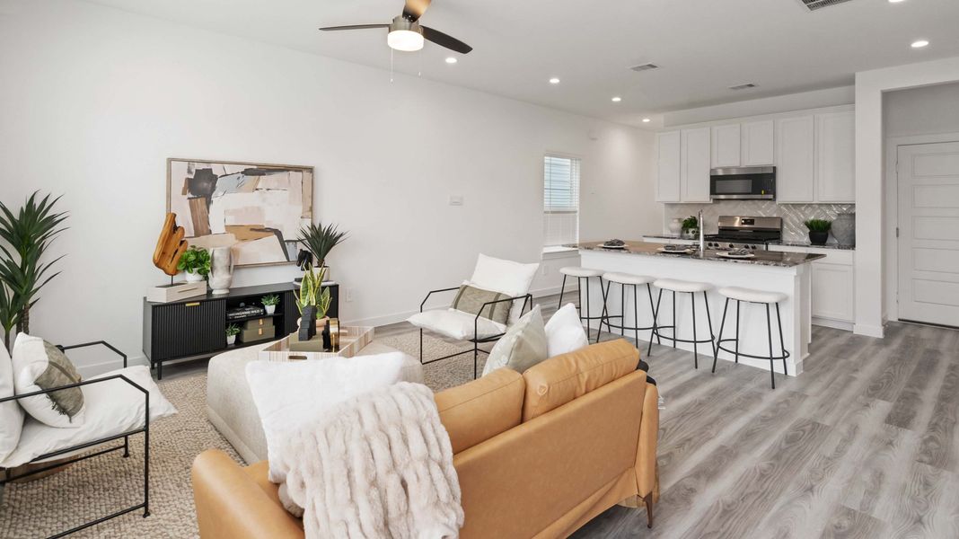 Representative furnished interior of a home built from the Hibiscus by D.R. Horton in Grand West, Houston (Image 12). Representative furnished interior of a home built from the Hibiscus by D.R. Horton in Grand West, Houston (Image 12).