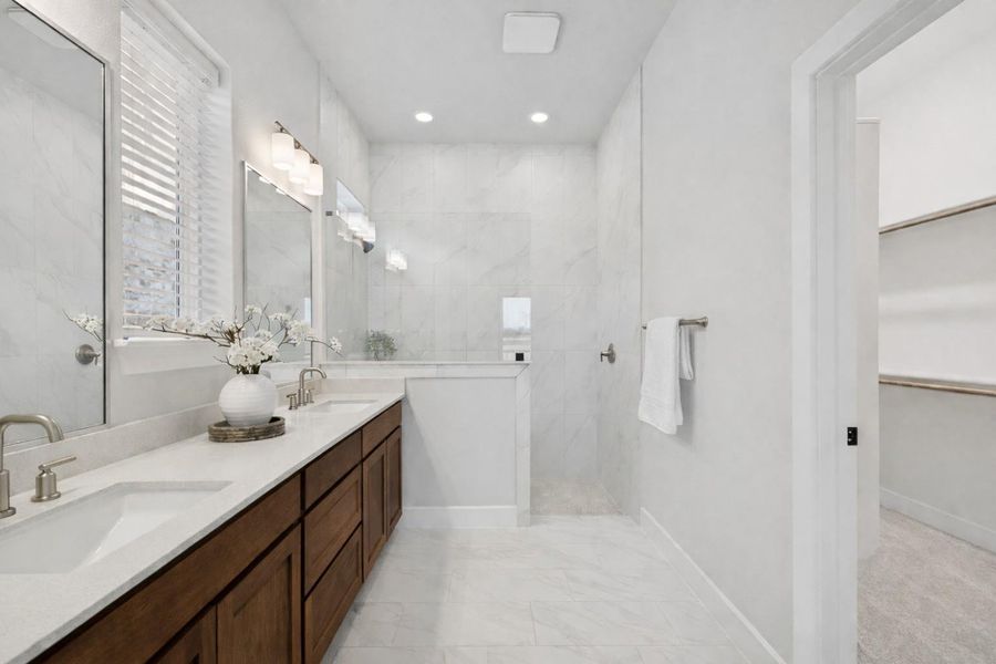 Dentron Owner's Bathroom (Staged)  (photo is of a similar home with similar design features; actual design features may vary)