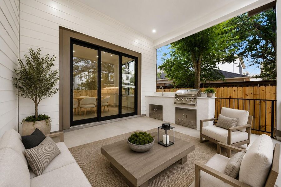 Exterior details and patio area of a home in , Houston (Image 3).