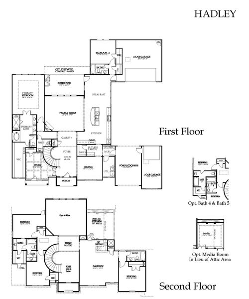 2D floor plan layout for the Hadley by Windsor Homes in Winding Creek, Rockwall, TX (Image 7).