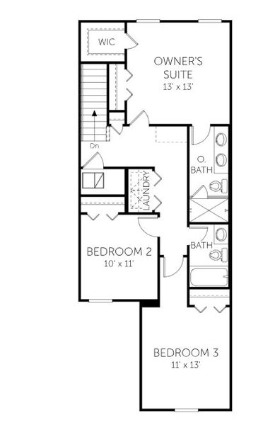2D floor plan layout for the Warbler - Townhomes by Dream Finders Homes in Brook Forest - Townhomes, St. Augustine, FL (Image 3). 2D floor plan layout for the Warbler - Townhomes by Dream Finders Homes in Brook Forest - Townhomes, St. Augustine, FL (Image 3).