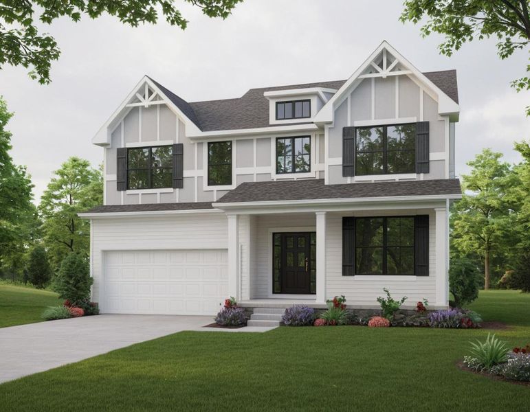 Front exterior of a new home in The Retreat at Norman Farm, Hendersonville, TN, highlighting curb appeal (Image 20).