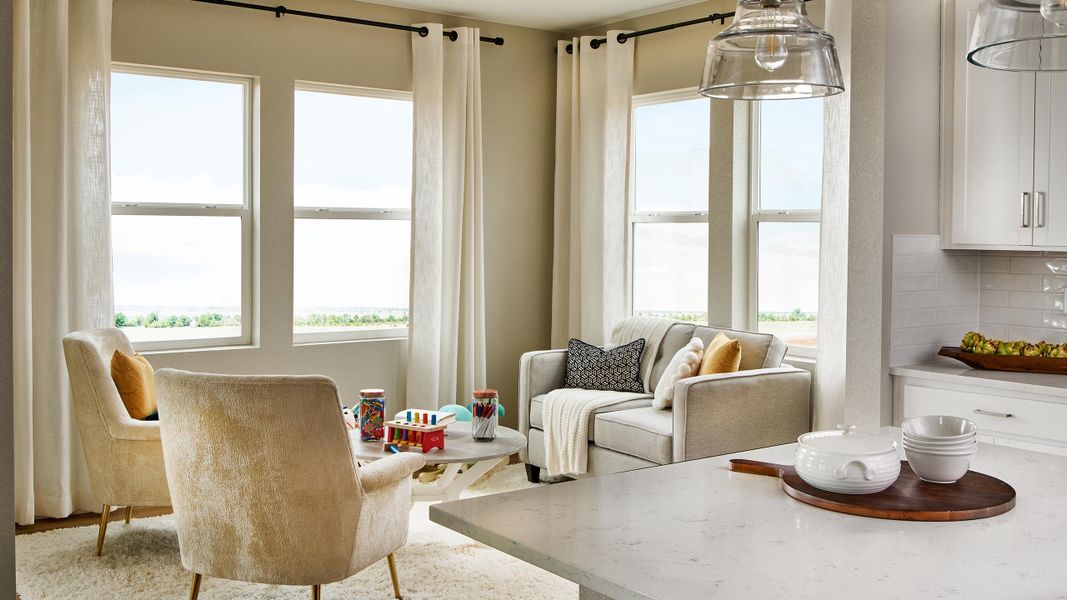 Representative furnished interior of a home built from the Silverthorne by Taylor Morrison in Macanta, Castle Rock (Image 13). Representative furnished interior of a home built from the Silverthorne by Taylor Morrison in Macanta, Castle Rock (Image 13).
