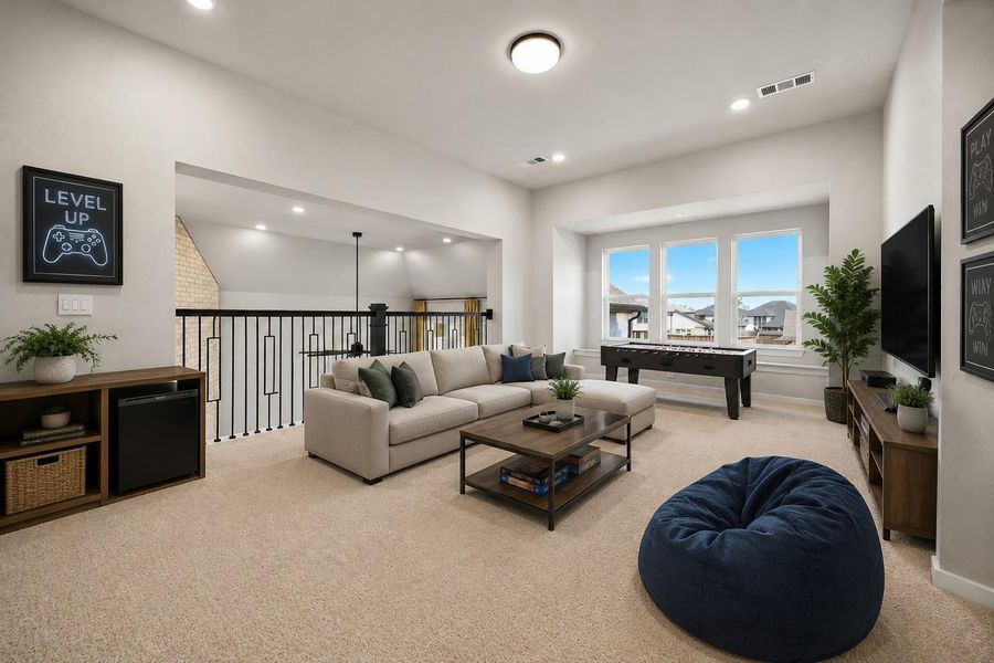 Virtually staged game room