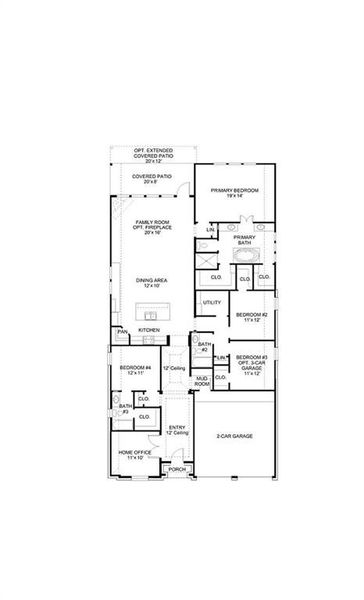 2D floor plan layout of this home in M3 Ranch, Mansfield, TX (Image 2).