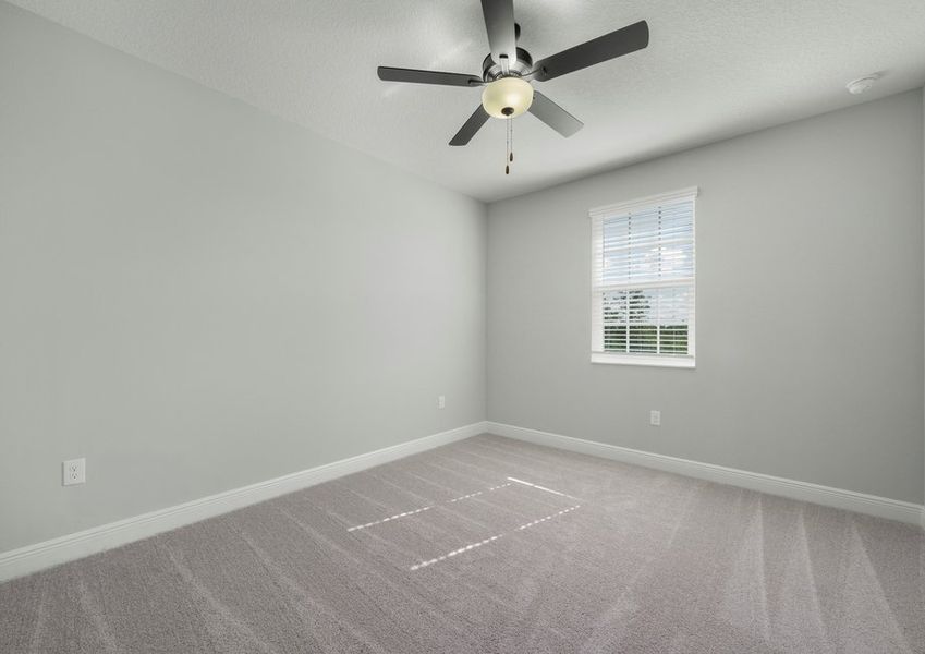 Each bedroom includes a large window and ceiling fan!