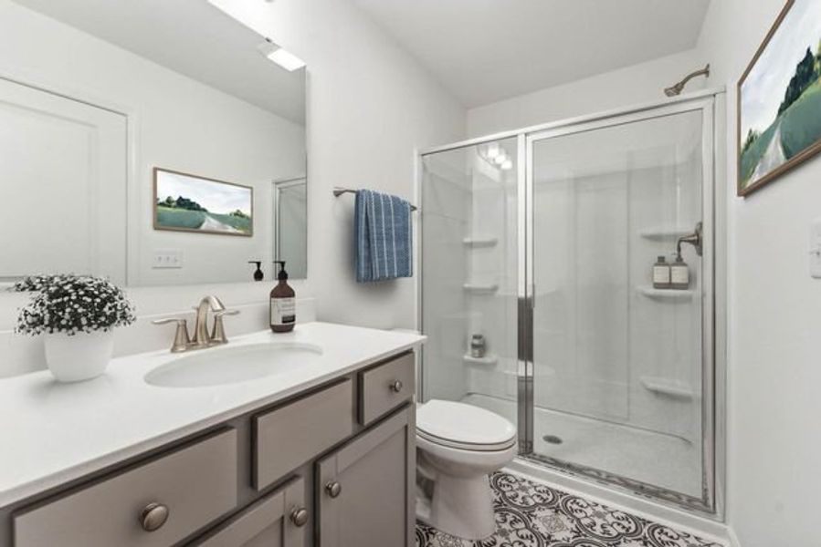 Representative furnished interior of a home built from the Lucas TH by True Homes in Hoover Townhomes, Charlotte (Image 11).