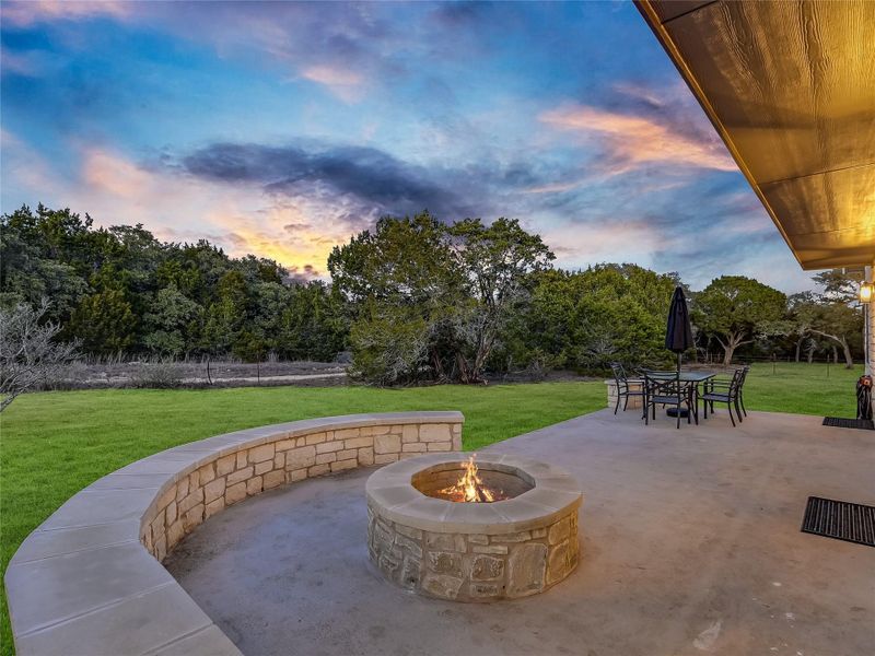 Back patio and firepit