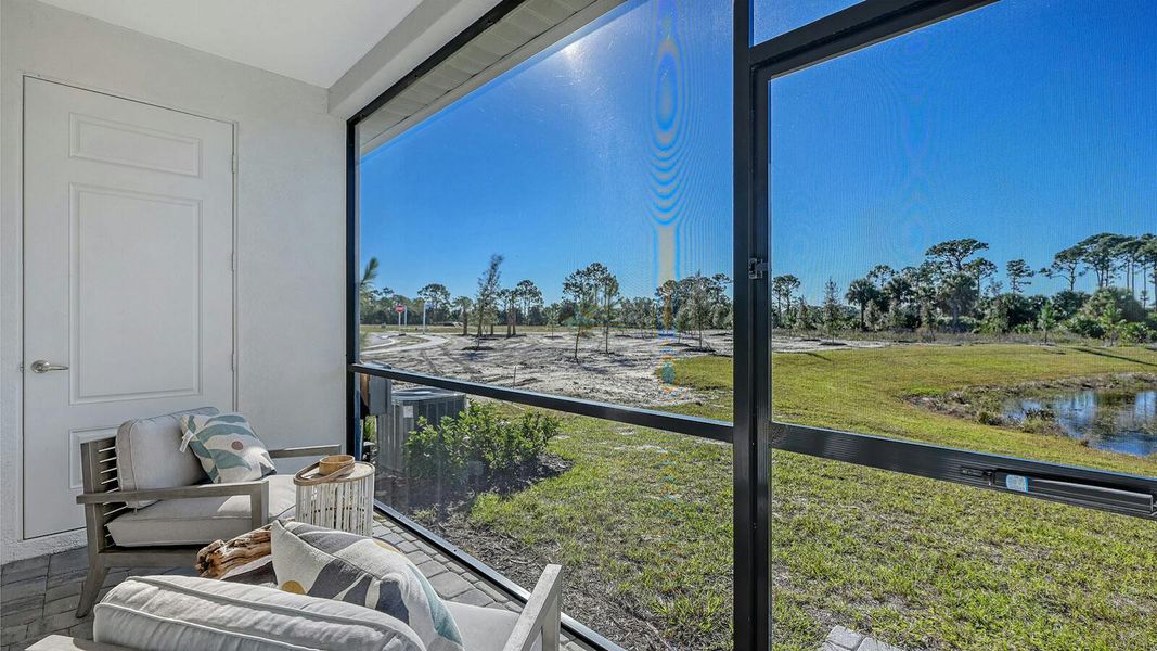 Exterior details and patio area of a home in Grand Park Real Estate and Homes for Sale in Sarasota, FL - Neal Communities, Sarasota (Image 4).