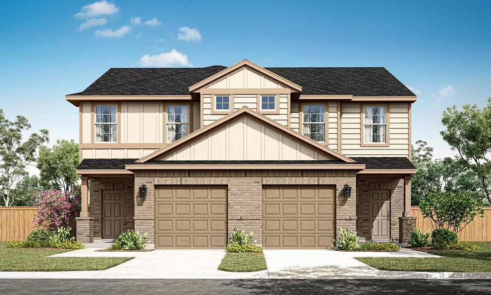 Representative exterior photo of a completed home built from the Shasta II by Pacesetter Homes in Town Park, Princeton, TX (Image 11). Representative exterior photo of a completed home built from the Shasta II by Pacesetter Homes in Town Park, Princeton, TX (Image 11).