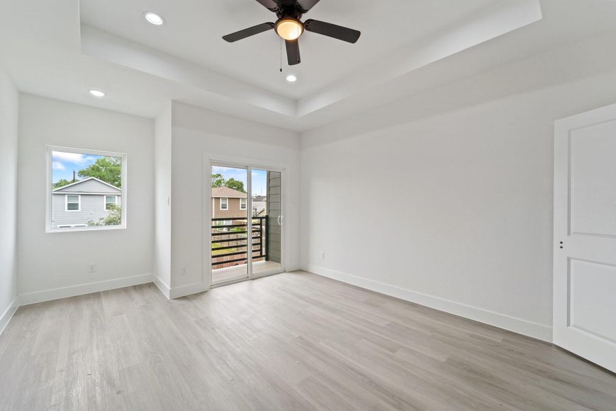 The master bedroom features a private balcony with a seating nook so you can enjoy your morning coffee and a good book. The master bedroom features a private balcony with a seating nook so you can enjoy your morning coffee and a good book.