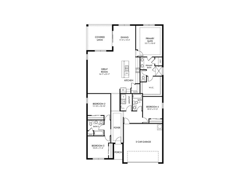 2D floor plan layout of this home in Coasterra - Reserve Series, Palmetto, FL (Image 1).
