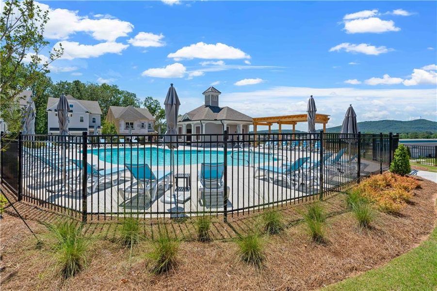 Front exterior of a new home in Palisades Townhomes, Cumming, GA, highlighting curb appeal (Image 28). Front exterior of a new home in Palisades Townhomes, Cumming, GA, highlighting curb appeal (Image 28).