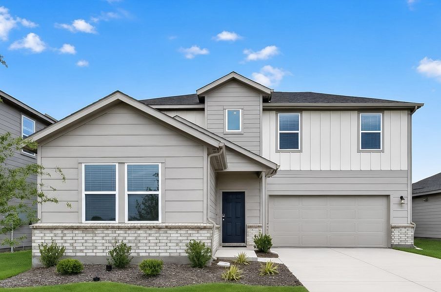 Representative exterior photo of a completed home built from the Georgetown by Taylor Morrison in River Ridge, Crandall, TX (Image 19). Representative exterior photo of a completed home built from the Georgetown by Taylor Morrison in River Ridge, Crandall, TX (Image 19).