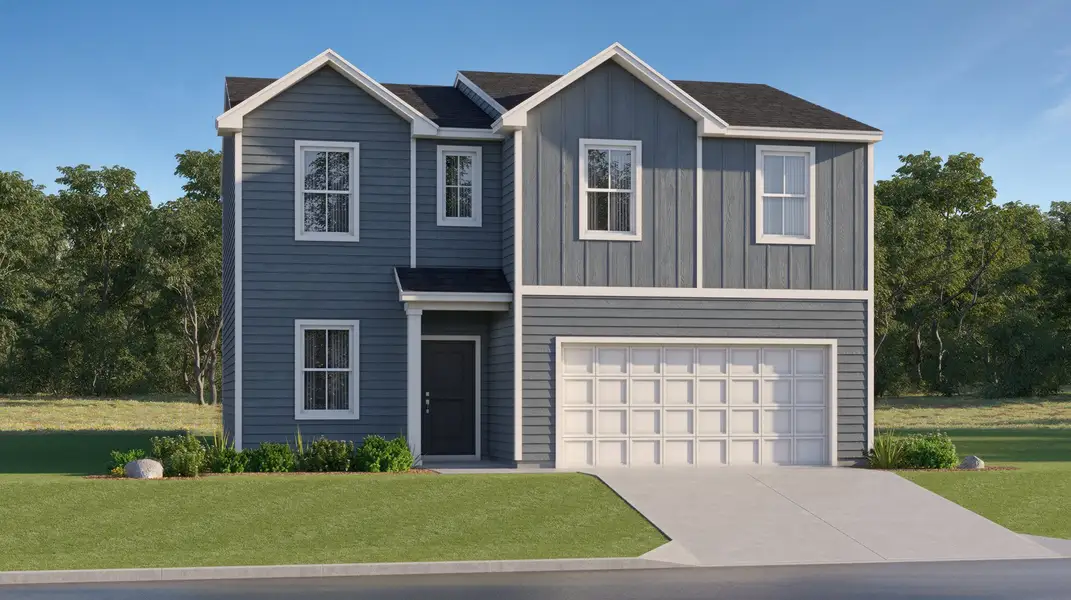 Front exterior of a new home in The Orchard, Perry, GA, highlighting curb appeal (Image 1).