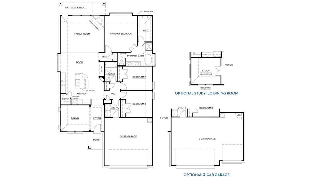 2D floor plan layout for the Concept 1849 by Landsea Homes in Chisholm Hills, Cleburne, TX (Image 4).