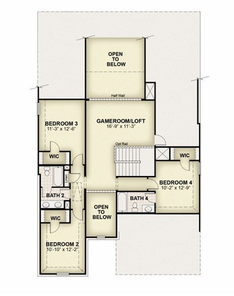 2D floor plan layout of this home in Creekside, Royse City, TX (Image 5). 2D floor plan layout of this home in Creekside, Royse City, TX (Image 5).