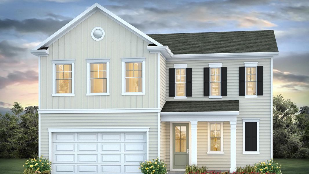 Front exterior of a new home in Chapman Village, Conway, SC, highlighting curb appeal (Image 1). Front exterior of a new home in Chapman Village, Conway, SC, highlighting curb appeal (Image 1).