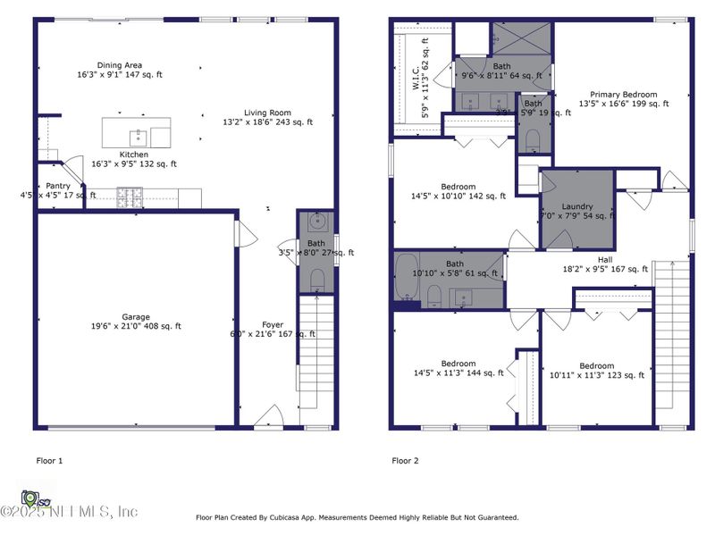 2D floor plan layout of this home in Beacon Lake, St. Augustine, FL (Image 3).