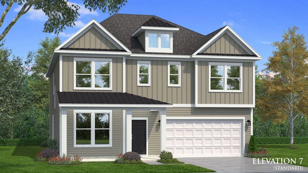 Representative exterior photo of a completed home built from the Brier Creek by DRB Homes in Weavers Pointe, Zebulon, NC (Image 28).