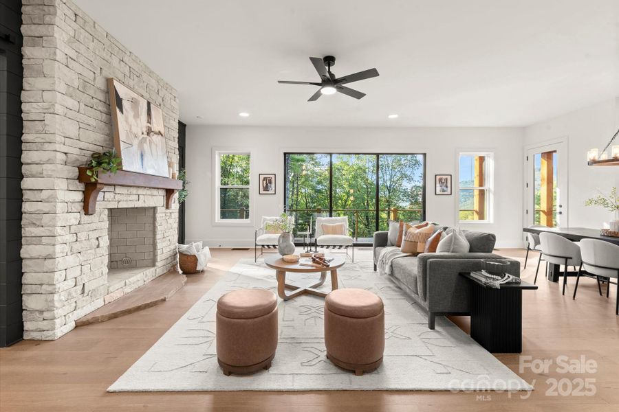 Furnished interior view inside a new home in , Cashiers (Image 14).