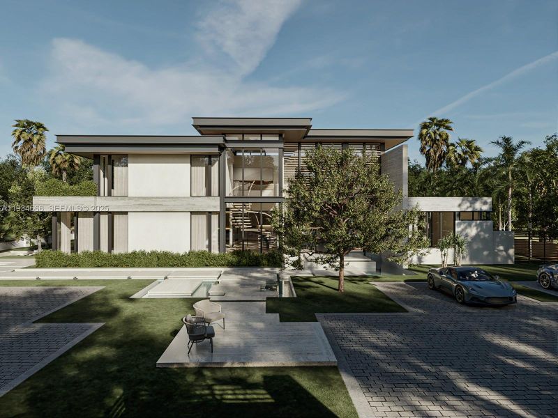 Front exterior of a new home in , Pinecrest, FL, highlighting curb appeal (Image 1). Front exterior of a new home in , Pinecrest, FL, highlighting curb appeal (Image 1).