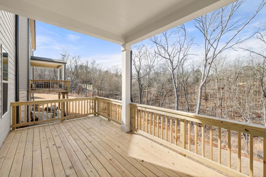 Exterior details and patio area of a home in East Harbor II at Chestatee, Dawsonville (Image 29).