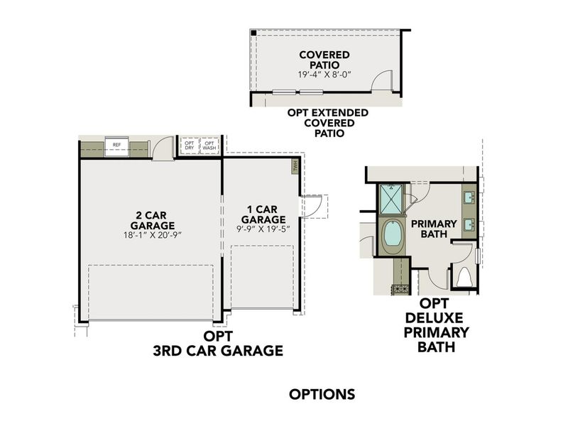 2D floor plan layout for the The Laguna A with 3-Car Garage by Davidson Homes LLC in River Ranch Meadows, Dayton, TX (Image 5). 2D floor plan layout for the The Laguna A with 3-Car Garage by Davidson Homes LLC in River Ranch Meadows, Dayton, TX (Image 5).