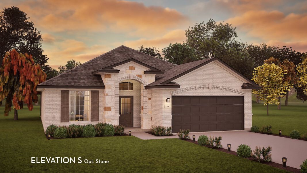 Representative exterior photo of a completed home built from the Aspen by CastleRock Communities in Arboretum Estates, Terrell, TX (Image 14).