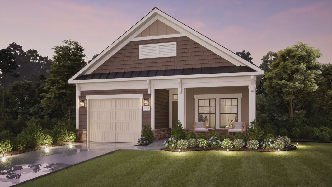 Representative exterior photo of a completed home built from the Rockaway by Epcon Communities in The Courtyards at Oak Grove, Durham, NC (Image 22).