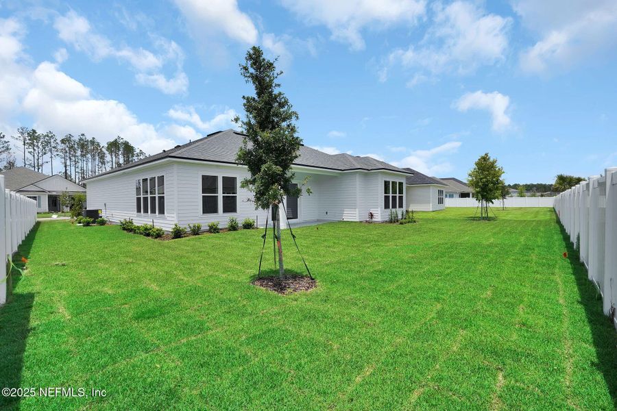 Exterior details and patio area of a home in Forest Park at Wildlight, Yulee (Image 27).