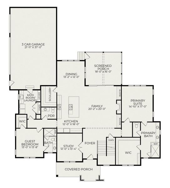 2D floor plan layout of this home in Corbett Landing, Pittsboro, NC (Image 3). 2D floor plan layout of this home in Corbett Landing, Pittsboro, NC (Image 3).