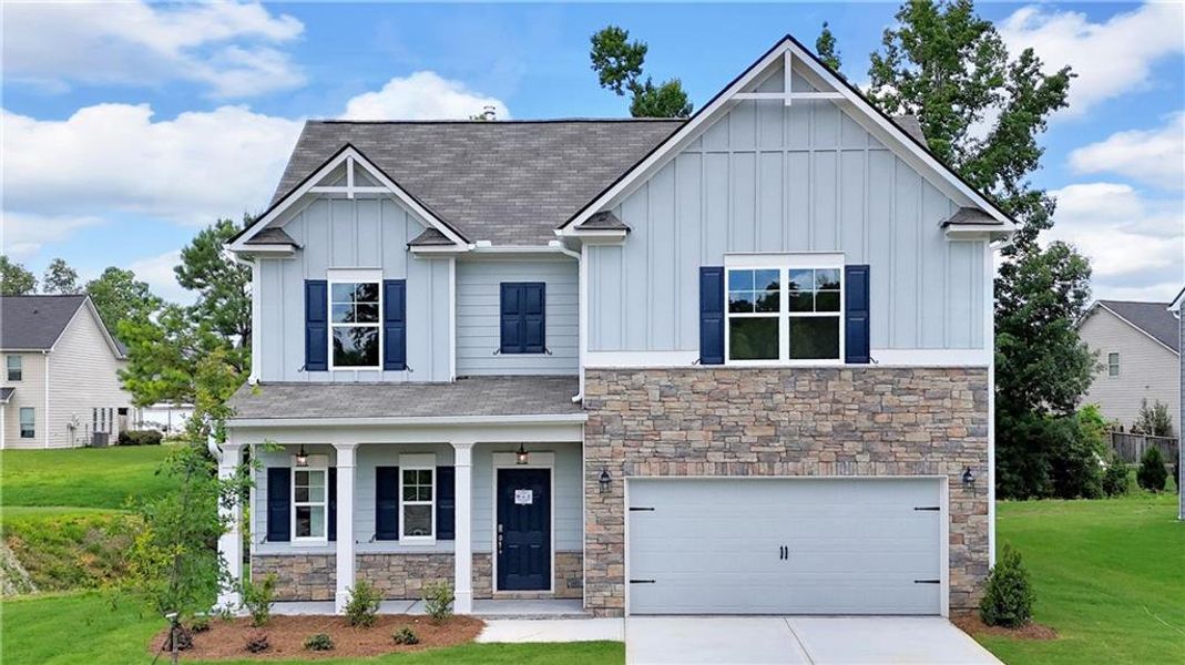 Front exterior of a new home in , Adairsville, GA, highlighting curb appeal (Image 19).