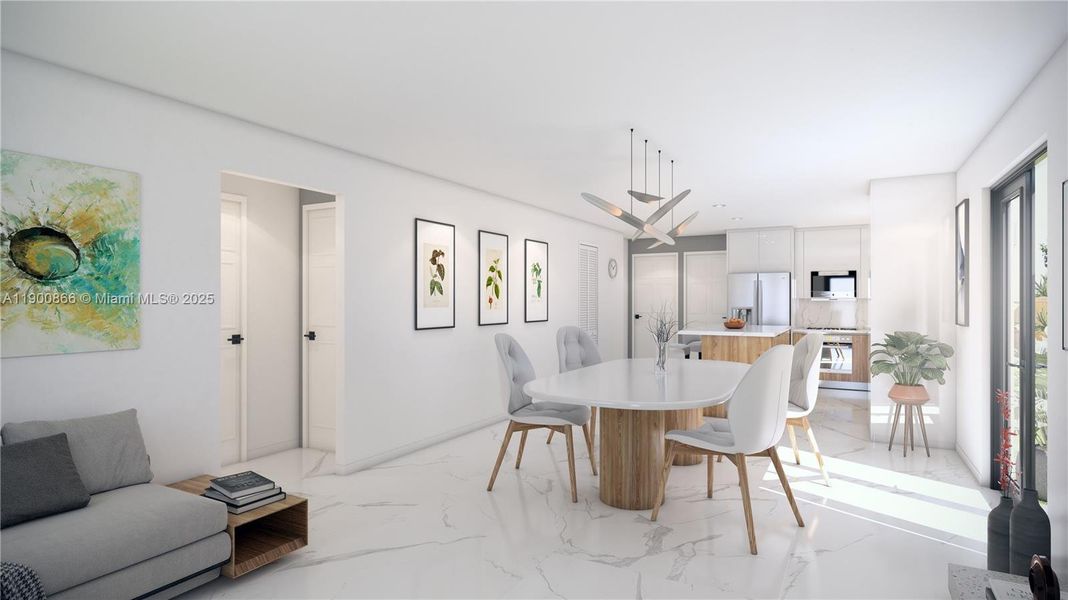 Furnished interior view inside a new home in , Miami (Image 4). Furnished interior view inside a new home in , Miami (Image 4).