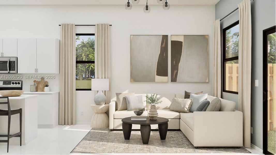 Furnished interior view inside a new home in Pineland Crest, Miami (Image 7).