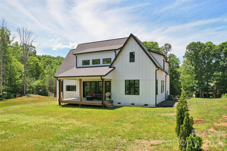Rear elevation with room for pool