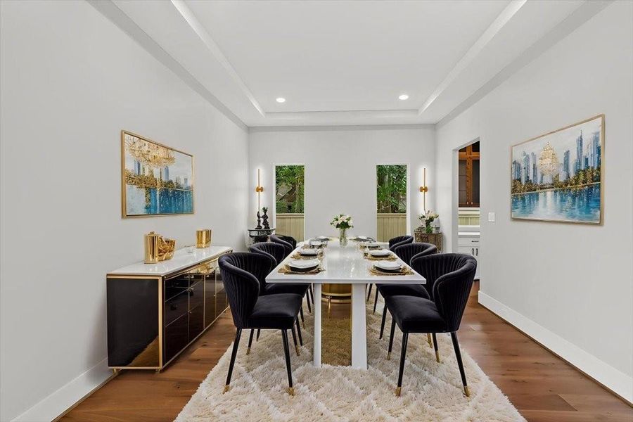 Dining room has plenty of room for seating