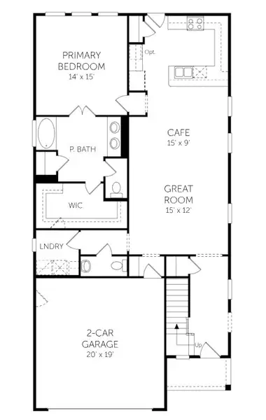2D floor plan layout for the Hadley - Single Family Homes by Dream Finders Homes in Abbey Walk, Moncks Corner, SC (Image 6). 2D floor plan layout for the Hadley - Single Family Homes by Dream Finders Homes in Abbey Walk, Moncks Corner, SC (Image 6).